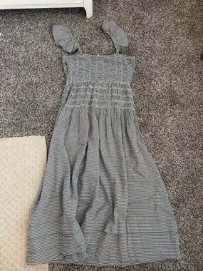 SAYLOR Black and White Gingham Midi Dress